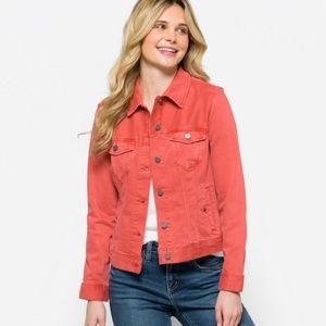 Liverpool denim jacket size medium. Beautiful coral color